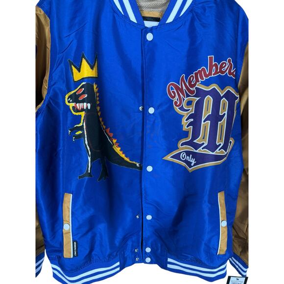 NWT Members Only Jean-Michel Basquat Blue Varsity Windbreaker Size Large - Picture 2 of 7